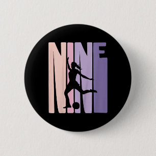 9 Years Soccer Girls Gift 9th Birthday Footll Play 6 Cm Round Badge