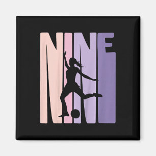 9 Years Soccer Girls Gift 9th Birthday Footll Play Magnet