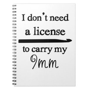 9mm Crochet Hook License ♥ Crafts Notebook
