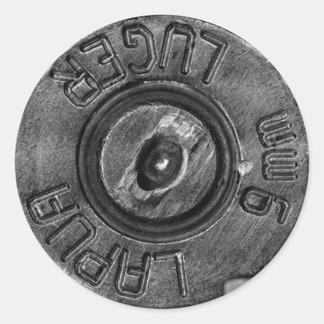 9mm Luger Classic Round Sticker (Front)