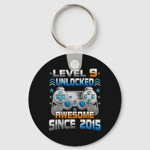9th 9 Year Old Birthday Kids Boy Gamer 9 Yr Level Key Ring