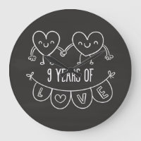 9th Anniversary Gift Chalk Hearts
