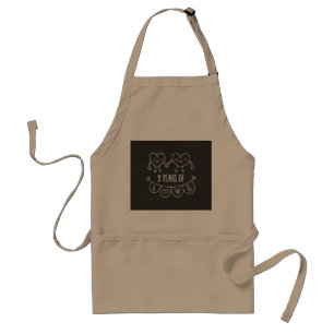 9th Anniversary Gift Chalk Hearts Standard Apron