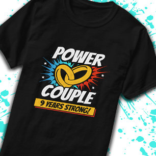 9th Anniversary Married Couples 9 Years Strong T-Shirt