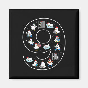 9th Birthday 9 Year Old Chicken Boys Girls Farmer  Magnet