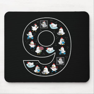 9th Birthday 9 Year Old Chicken Boys Girls Farmer Mouse Pad