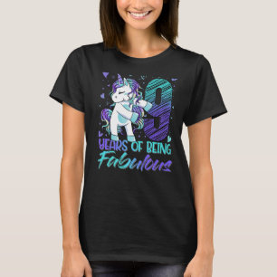 9th Birthday  9 Year Old Girl Flossing Unicorn Par T-Shirt