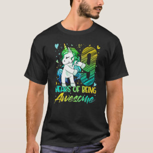 9th Birthday 9 Year Old Girl Flossing Unicorn Par T-Shirt