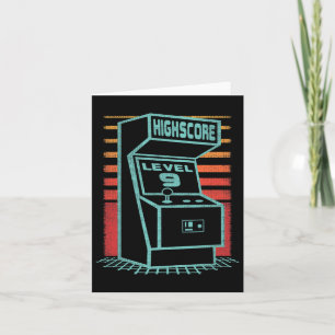 9th Birthday 9 Year Old Retro Gamer Level Up Unloc Card