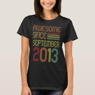9th Birthday  9 Years Old Awesome Since September  T-Shirt