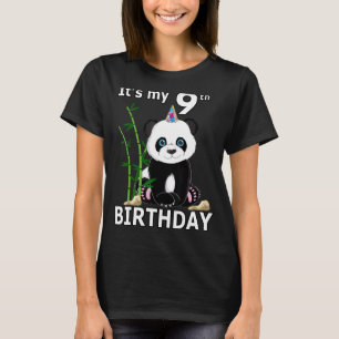 9th Birthday  9 Years Old Party Animal Panda  4 T-Shirt