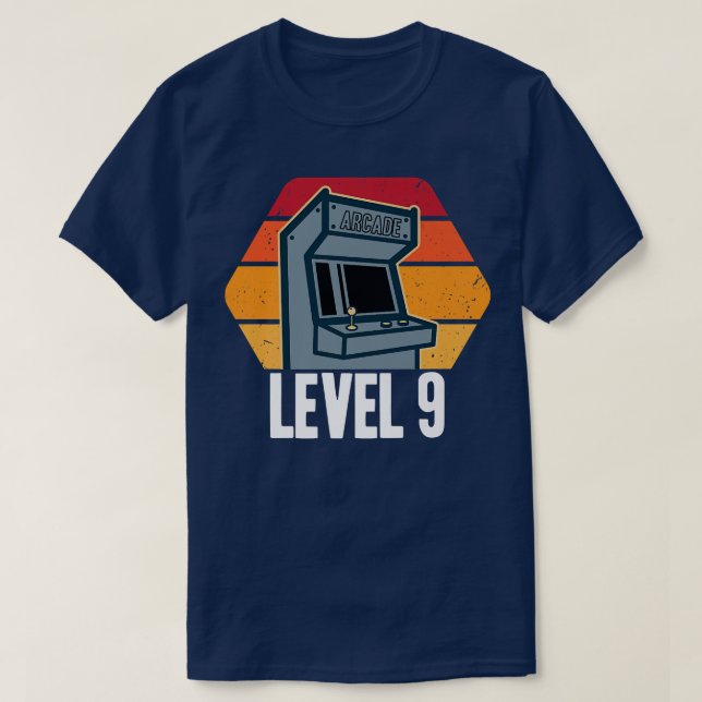 9th Birthday 9 Years Old Video Game Level 9 Retro  T-Shirt (Design Front)