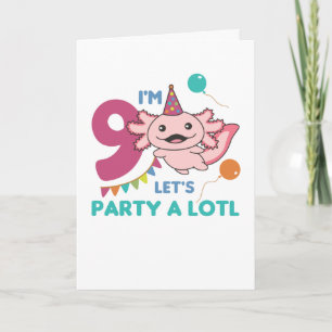 9th Birthday Axolotl Nine Year Old Cute Axolotls S Card