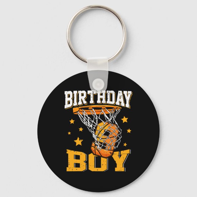 9th Birthday Basketball Boy 9 Year Old Basketball  Key Ring (Front)