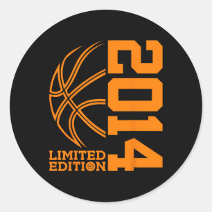 9th BIRTHDAY BASKETBALL LIMITED EDITION 2014  Classic Round Sticker