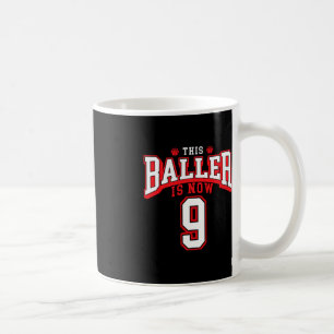 9th Birthday Basketball Lover 9 Years Old Bday  Coffee Mug