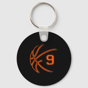 9th Birthday Basketball Nine 9 Years Old Boys Kids Key Ring