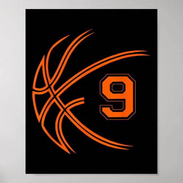 9th Birthday Basketball Nine 9 Years Old Boys Kids Poster (Front)