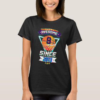 9th Birthday Basketball Player 9 Years Old Boy Gir T-Shirt