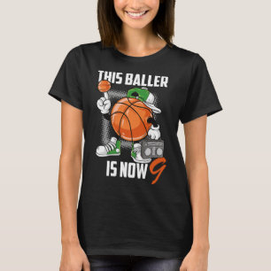 9th Birthday Basketball Player Fun 9 Years Old Kid T-Shirt