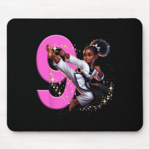 9th Birthday Black Girl Martial Arts Party Taekwon Mouse Pad