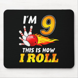 9th Birthday Bowling This Is How I Roll 9 Years Ol Mouse Pad