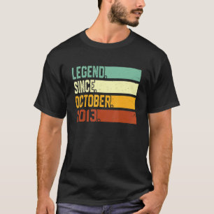 9th Birthday Boy 9 Year Old Legend Since October T-Shirt