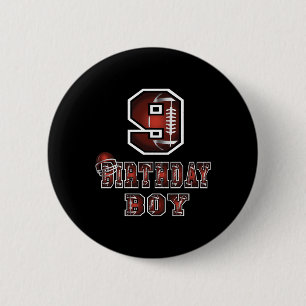 9th Birthday Boy 9 Years Old Footbyll Lover Theme  6 Cm Round Badge