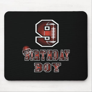 9th Birthday Boy 9 Years Old Footbyll Lover Theme Mouse Pad