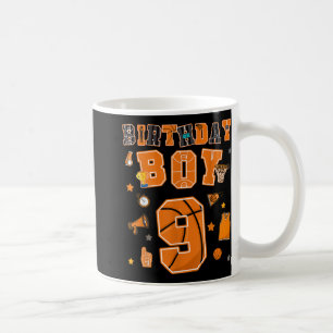 9th Birthday Boy 9 Yr Basketball Party Nine Years Coffee Mug