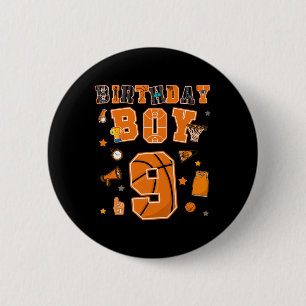 9th Birthday Boy 9 Yr Sketll Party Nine Years Old 6 Cm Round Badge