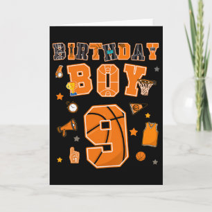 9th Birthday Boy 9 Yr Sketll Party Nine Years Old  Card