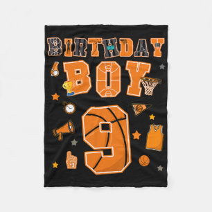9th Birthday Boy 9 Yr Sketll Party Nine Years Old Fleece Blanket