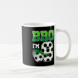 9th Birthday Boy Bro Im 9 Year Old Soccer Birthday Coffee Mug