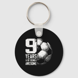 9th Birthday Boy Girl Soccer Player Football 9 Yea Key Ring