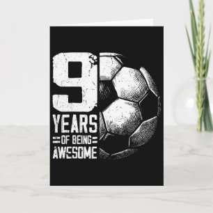 9th Birthday Boy Girl Soccer Player Footll 9 Years Card