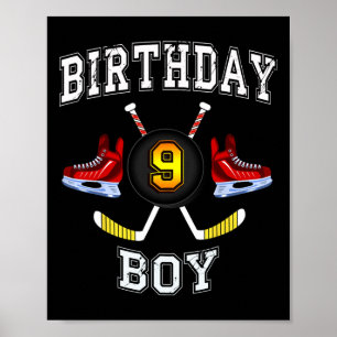 9th Birthday Boy - Ice Hockey 9 years old kid Poster