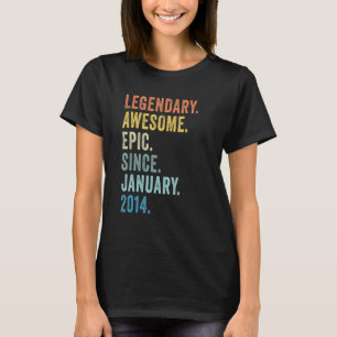 9th Birthday Boy Legendary Epic Awesome Since Janu T-Shirt