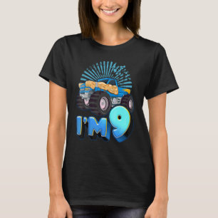 9th Birthday Boy Monster Truck I'm 9 T-Shirt