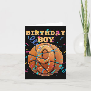 9th Birthday Boy Nine 9 Years Old Basketball Playe Card