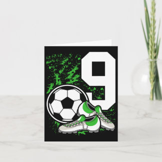 9th Birthday Boys 9 Years Soccer Football Player B Card