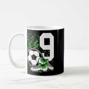 9th Birthday Boys 9 Years Soccer Football Player B Coffee Mug