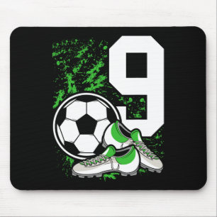 9th Birthday Boys 9 Years Soccer Football Player B Mouse Pad
