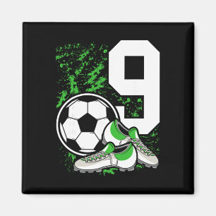 9th Birthday Boys 9 Years Soccer Footll Player Bir Magnet