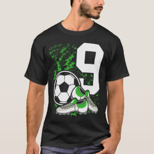 9th Birthday Boys 9 Years Soccer Footll Player Bir T-Shirt
