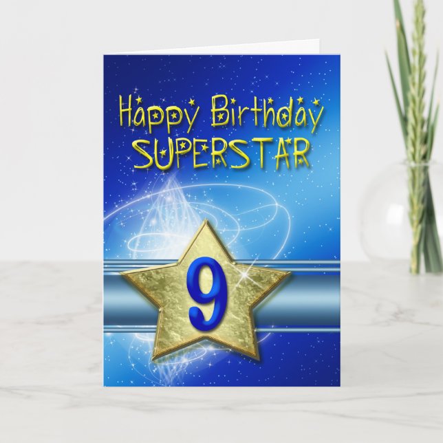 9th Birthday card for Superstar (Front)