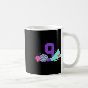 9th Birthday Cheer Girl Nine Year Old Cheerleader Coffee Mug