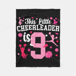 9th Birthday Cheer Girl Nine Year Old Cheerleader Fleece Blanket