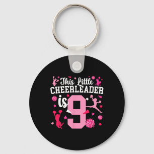 9th Birthday Cheer Girl Nine Year Old Cheerleader Key Ring