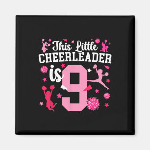 9th Birthday Cheer Girl Nine Year Old Cheerleader Magnet